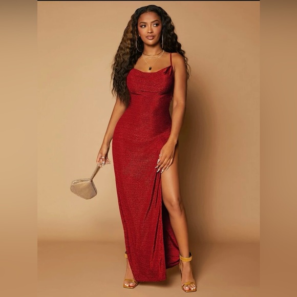 SHEIN high slits glitter maxi dress - Picture 4 of 12